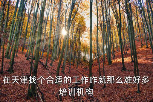 在天津找個合適的工作咋就那么難好多培訓機構