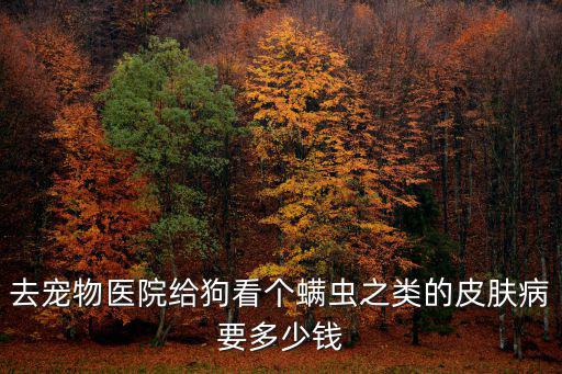 去寵物醫院給狗看個螨蟲之類的皮膚病要多少錢