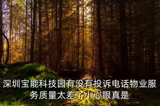 深圳寶能科技園有沒有投訴電話物業(yè)服務(wù)質(zhì)量太差了小心眼真是
