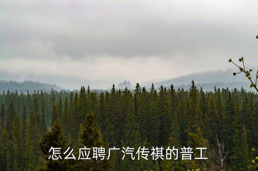廣州傳祺汽車招聘普工，怎么應(yīng)聘廣汽傳祺的普工