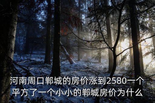 河南周口鄲城的房價漲到2580一個平方了一個小小的鄲城房價為什么