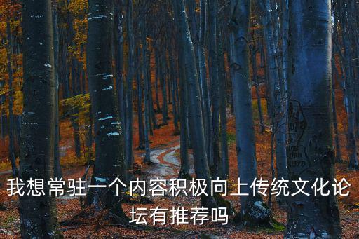 我想常駐一個內容積極向上傳統文化論壇有推薦嗎