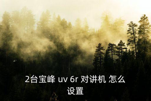 2臺寶峰 uv 6r 對講機 怎么設置