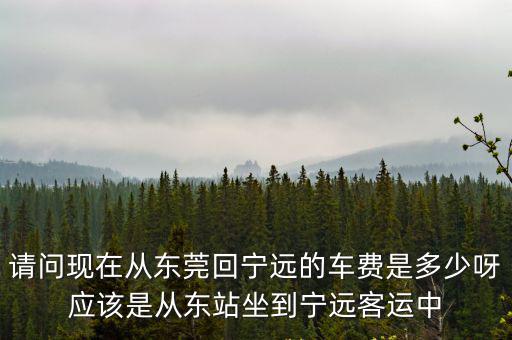東莞到寧遠汽車票價，東莞到寧遠的車費現(xiàn)在是多少