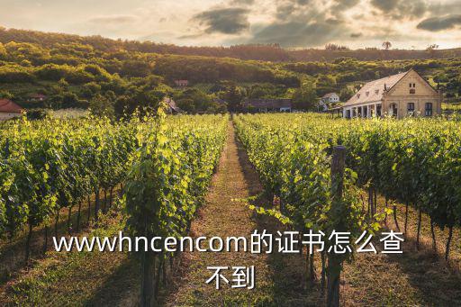 海康威視證書怎么查詢，wwwhncencom的證書怎么查不到