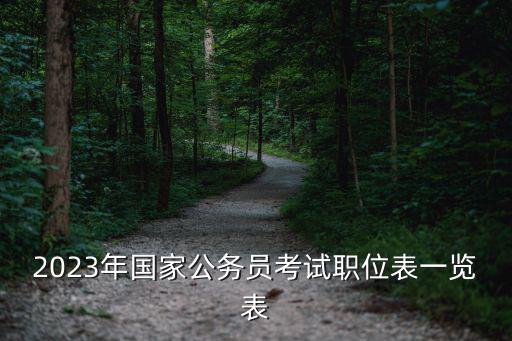 2023年國(guó)家公務(wù)員考試職位表一覽表