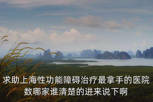 求助上海性功能障礙治療最拿手的醫院數哪家誰清楚的進來說下啊