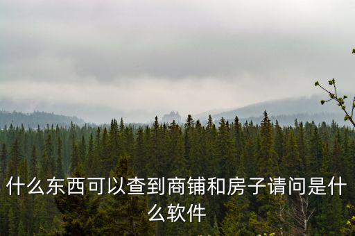 什么東西可以查到商鋪和房子請問是什么軟件