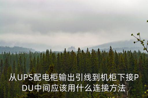 從UPS配電柜輸出引線到機柜下接PDU中間應該用什么連接方法