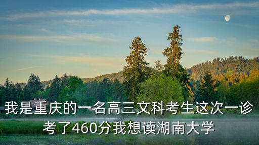 我是重慶的一名高三文科考生這次一診考了460分我想讀湖南大學