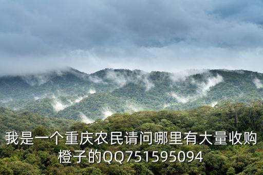 我是一個重慶農民請問哪里有大量收購橙子的QQ751595094