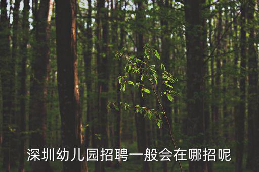 深圳幼兒園招聘一般會在哪招呢