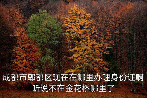 成都市郫都區(qū)現(xiàn)在在哪里辦理身份證啊聽(tīng)說(shuō)不在金花橋哪里了