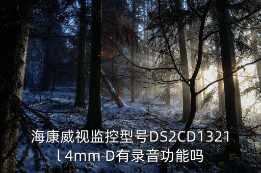 海康威視監控型號DS2CD1321l 4mm D有錄音功能嗎