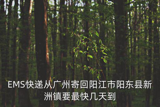 廣州到陽東縣多長時間，郵政平郵從廣州寄回陽江市陽東縣新洲鎮要最快幾天到