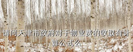 請問天津市政府對于物業(yè)費的收取有計算公式么