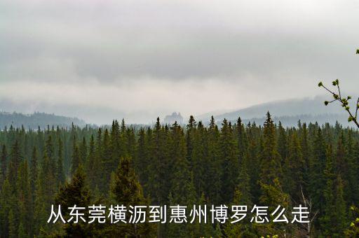 從東莞橫瀝到惠州博羅怎么走