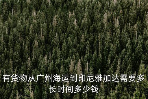 有貨物從廣州海運到印尼雅加達需要多長時間多少錢