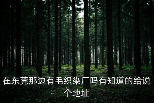 在東莞那邊有毛織染廠嗎有知道的給說(shuō)個(gè)地址