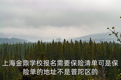 上海金鼎學校報名需要保險清單可是保險單的地址不是普陀區的