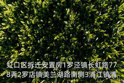 虹口區拆遷安置房1羅涇鎮長虹路778弄2羅店鎮美蘭湖路南側3浦江鎮浦