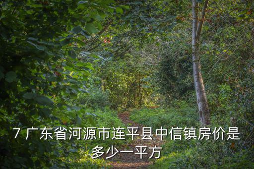 7 廣東省河源市連平縣中信鎮房價是多少一平方