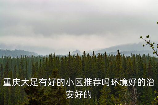 重慶大足有好的小區(qū)推薦嗎環(huán)境好的治安好的