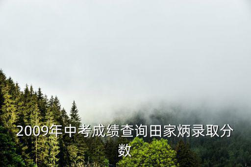 2009年中考成績查詢田家炳錄取分數