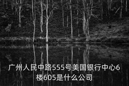 廣州人民中路555號美國銀行中心6樓605是什么公司