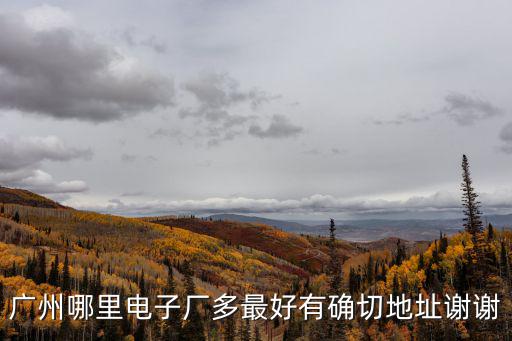 廣州哪里電子廠多最好有確切地址謝謝