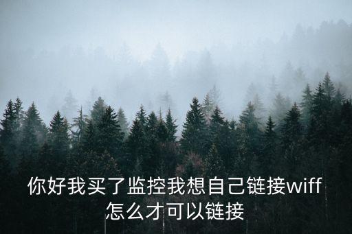 你好我買了監控我想自己鏈接wiff怎么才可以鏈接