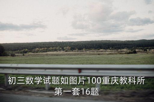 初三數學試題如圖片100重慶教科所第一套16題