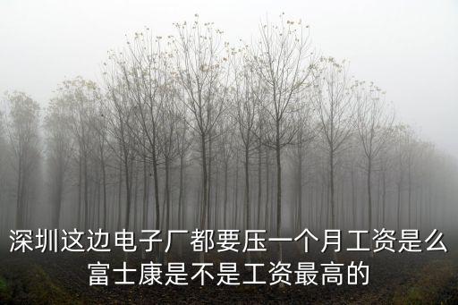 深圳這邊電子廠都要壓一個月工資是么富士康是不是工資最高的
