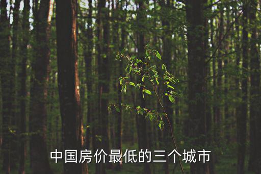 中國房價最低的三個城市