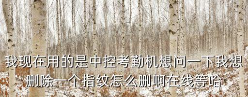 我現在用的是中控考勤機想問一下我想刪除一個指紋怎么刪啊在線等哈