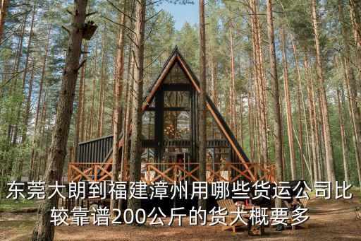 東莞大朗到福建漳州用哪些貨運公司比較靠譜200公斤的貨大概要多