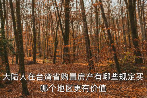 大陸人在臺灣省購置房產有哪些規定買哪個地區更有價值