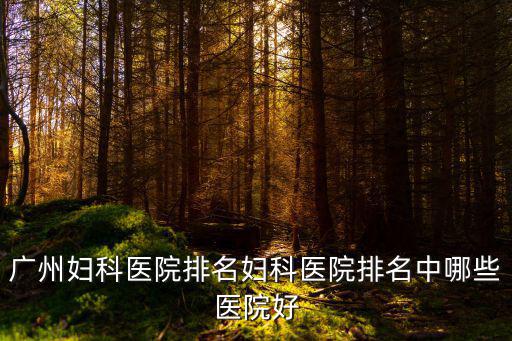 廣州婦科醫院排名婦科醫院排名中哪些醫院好