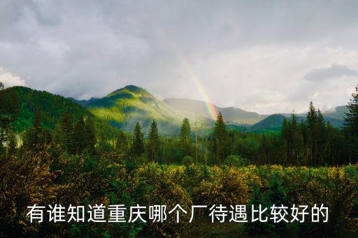 重慶市長壽區哪家廠待遇好，有誰知道重慶哪個廠待遇比較好的