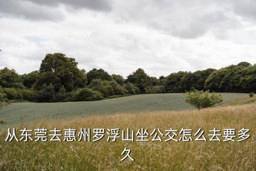 從東莞去惠州羅浮山坐公交怎么去要多久