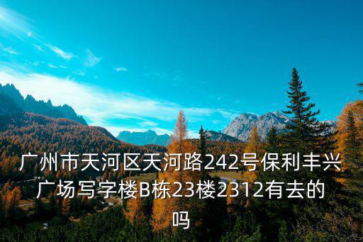 廣州市天河區天河路242號保利豐興廣場寫字樓B棟23樓2312有去的嗎