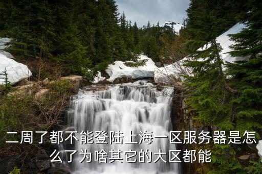 二周了都不能登陸上海一區服務器是怎么了為啥其它的大區都能