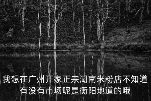 我想在廣州開家正宗湖南米粉店不知道有沒有市場呢是衡陽地道的哦