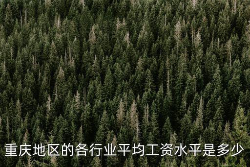 重慶地區的各行業平均工資水平是多少