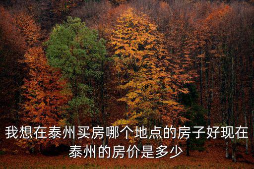 我想在泰州買房哪個地點的房子好現在泰州的房價是多少