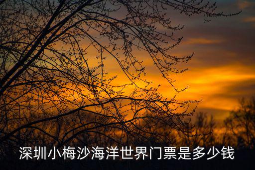 深圳小梅沙海洋世界門票是多少錢