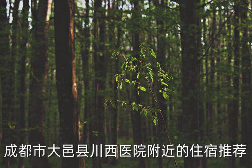 成都市大邑縣川西醫院附近的住宿推薦