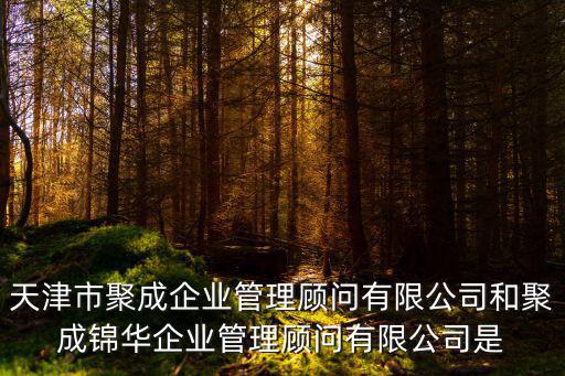 天津市聚成企業(yè)管理顧問有限公司和聚成錦華企業(yè)管理顧問有限公司是