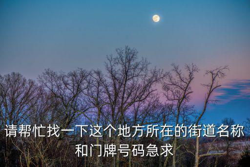 請幫忙找一下這個地方所在的街道名稱和門牌號碼急求