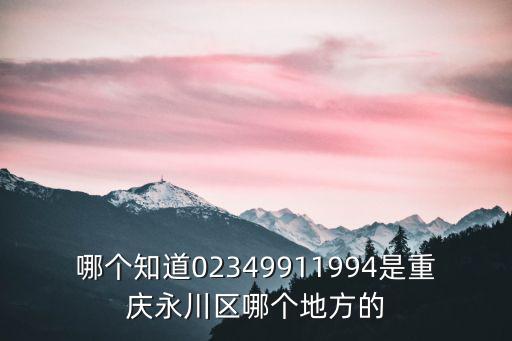 哪個知道02349911994是重慶永川區哪個地方的